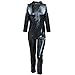 YiZYiF Men's Sexy Wet Look PVC Leather Long Sleeves Catsuit Bodysuits Large Black
