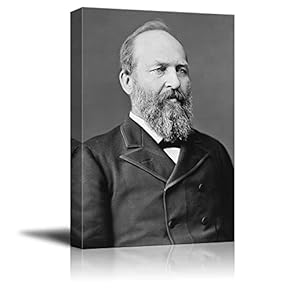 Portrait of James Garfield (20th President of The United States) - American Presidents Series - Canvas Wall Art Gallery Wrap Ready to Hang - 12x18 inches