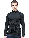 Allegra K Men Long Sleeve Turtle Neck Slim Fit Tee Black M