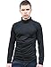 Allegra K Men Long Sleeve Turtle Neck Slim Fit Tee Black M