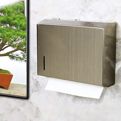 Antique Brass Bronze Dual Dispensing Paper Towel Holder Toilet Paper Dispenser Stainless Steel Wall Mount Bathroom Vintage Luxury Restroom Trifold Hand Tissue Napkin - Thumbnail 3
