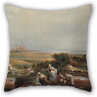 The Oil Painting Luis Paret - View Of Fuenterrab???a (fragment) Pillow Shams Of 18 X 18 Inches / 45 By 45 Cm Decoration Gift For Wife Father Study Room Kids Room Monther Kids (twice Sides)