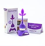 Loose Leaf Tea Infuser:- Lotus Tea Leaf Infuser with Drip Tray and Bonus Tea Timer Chart - Best for Medium Size Tea Leaves - Tea Steeper