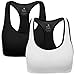 MIRITY Women Racerback Sports Bras - High Impact Workout Gym Activewear Bra Color Green Black Grey Pack of 3