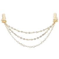Polytree Sweater Collar Clip Cardigan Dress Blouse Shawl Multilayer Chain Duck Clasp Clip