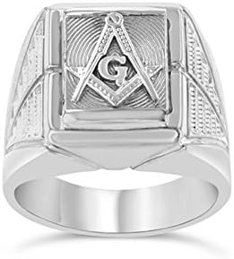 メンズファンシースターリングシルバーフリーメイソンシンボルフリーメイソンリング