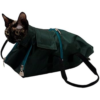 After Surgery Wear Premium Cat Restraint Bag, Cat Grooming Bag, Cat Carrier Bag. Made in Europe Using The Fabrics. (Small)