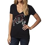 Fox Racing Womens Forfeit V-neck Short-Sleeve Shirt Small Black