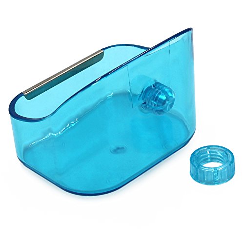 MoMaek Small Animal Supplies Plastic Pet Rabbit/Guinea Pig/Galesaur/Hamster Grass/Food/Water Double Use Container/Feeder/Bowl/Dish (Light blue) - Thumbnail 4