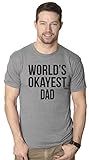 World's Okayest Dad T Shirt Cool Funny Father's Day Gift Tee