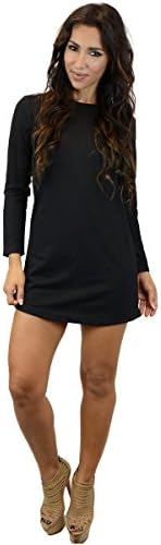 Ohconcept Collection Terry Long Sleeve Shift Dress - Large