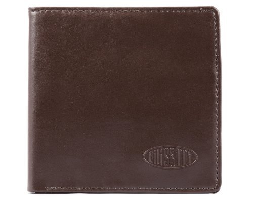 Big Skinny Men's World Leather Bi-Fold Slim Wallet, Holds Up to 35 Cards, Brown