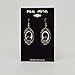 Gothic Lolita Skull Cameo Dangle Earrings Black on White In Silver Finish Frame