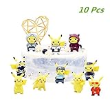 10 Pcs Pikachu Action Figures Cake Topper Decorations ,Children Mini Toys Cupcake Toppers for Birthday Party Supplies (Pikachu)