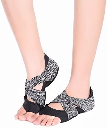 AiYoYo Non-Slip Yoga Shoes Open Toe 2 in 1 Organic Cotton Socks for Yoga, Pilates, Dance Sport Ballet
