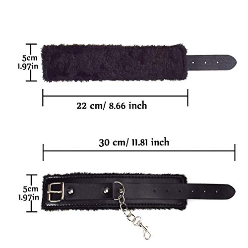 Black Adjustable Handcuffs with Whip Tassels - Thumbnail 2