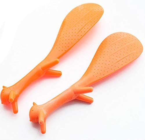 2Pcs Creative Squirrel Styling Vertical Non-Stick Rice Spoon - Rice Cooker Dishes Plastic Rice Spoon Kitchen Cooking Tableware(Orange)