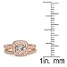 Dazzlingrock Collection 6.2mm Round Morganite & White Diamond Split Shank Halo Engagement Ring Set for Women in 14K Solid Rose Gold Size 5.5