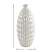 Amazon Brand – Stone & Beam Jug shape Modern Oval Pattern Decorative Stoneware Vase, 11.1 x 5 in, Off-White