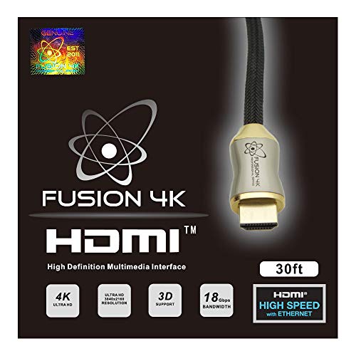 Fusion4K High Speed 4K HDMI Cable (4K @ 60Hz) - Professional Series (30 Feet) CL3 Rated