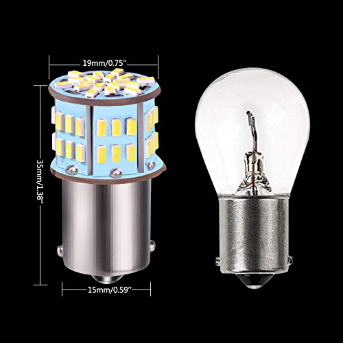 Aucan 12v Super Bright Low Power 20Pcs x 650 Lumens 1156 BA15S 7506 1141 1003 1073 54 SMD Led Light bulb Use for Back Up Reverse Lights,Brake Lights,Tail Lights,Rv lights 6000K Xenon White