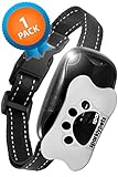 SparklyPets Humane Dog Bark Collar | Anti Barking Training Collar | Vibrating, No Shock Stop Barking for Small Medium Large Dogs | (White and Black 1 Pack) (White and Black 1 Pack)