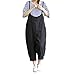 Helisopus Women's Baggy Adjustable Strap Sleeveless Plus Size Linen Overalls Jumpsuits Casual Loose Wide Leg Rompers