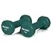 PROMIC 7 lb Hand Weights Deluxe Vinyl Coated Dumbbells (Sold in Pair) - 7 lb, Dark Green