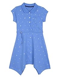 Vestido de piqué para niñas pequeñas de Nautica con falda a rayas y cuello de punto plano