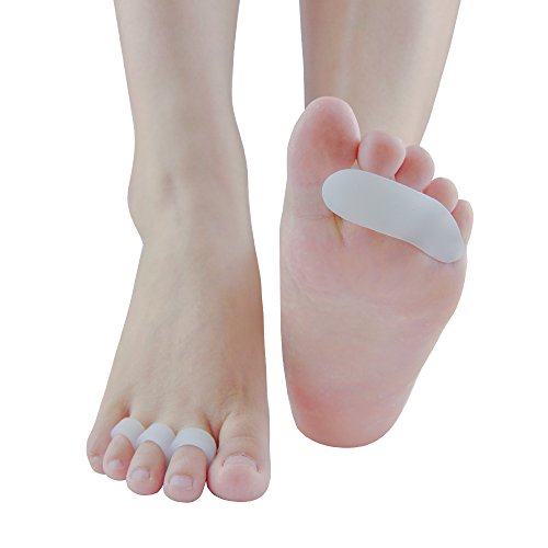 Toe Crest,Hammer Soft Silicone Gel Claw Toe Corrector -Toe Straightener -Toe Spacers -Toe Stretchers- Hammer Toe Pads - Pain Relief for Mallet Toe (2 Pairs/4 Pcs) (1)