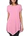 TWINTH Plus Size Various Hem Tunic Top Short Sleeve Loose Fit
