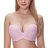 Delimira Women's Hand Shape Lift Great Support Anti-slip Lace Strapless Bra