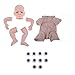 Fityle Handmade DIY 22inch Reborn Silicone Kits Full Limb Mold Cloth Body & 5 Pairs Eyeballs for Newborn Baby Doll Gift