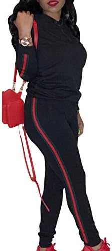 Women's 2 Pieces Outfits Long Sleeve Casual Hoodie Tops and Pants Jumpsuit Tracksuits