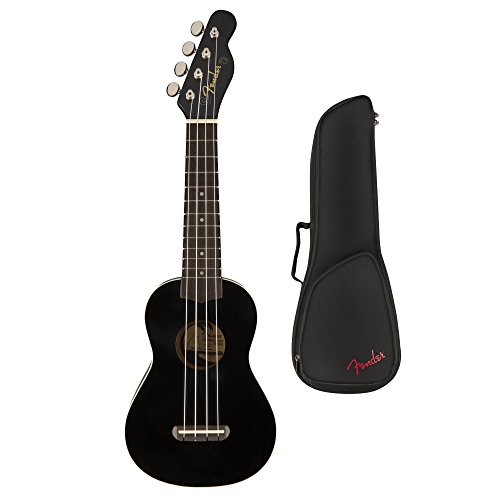 Fender Venice Soprano Ukulele, Black (with Gig Bag)
