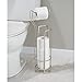 iDesign Axis Metal Free Standing Toilet Paper Tissue Holder, Roll Reserve Canister for Kid's, Guest, Master, Office Bathroom, 8