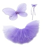 Purple Fairy Princess Tutu Costume Set For Girls Dress up and Ballet Dance (S 1-2 Yrs Old)