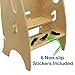 Little Partners 3-in-1 Growing Step Stool Toddler Tower Helper, Wooden Toddler Standing Stool for Bathroom or Kitchen, Anti-Slip Feet, Safety Hand Rails Up to 200 lbs. (Natural)