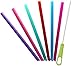 Tegion Thin Short Reusable Toddlers& Kids Silicone Straws for The First Years Take & Toss Spill Proof Straw Cup,10-14 oz Small Tumbler (Girls Color)