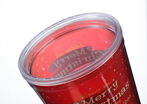 Cupture Holiday Christmas Tumbler Cup with Lid & Reusable Straw - 16 oz, 12 Pack (Holiday Theme)