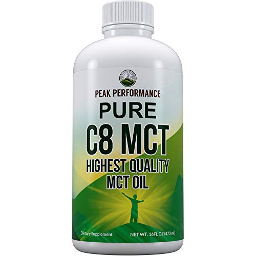 Pure C8 MCT Oil - Highest Quality MCTs for Brain + Keto Diet. 100% Caprylic Acid Triple Distilled, Flavorless, Odorless, Non GMO. Best Ketogenic Oils Supplement for Ketones, Coffee Fat, Octane 16 oz Pure C8 MCT Oil - Highest Quality MCTs for Brain + Keto Diet. 100% Caprylic Acid Triple Distilled, Flavorless, Odorless, Non GMO. Best Ketogenic Oils Supplement for Ketones, Coffee Fat, Octane 16 oz