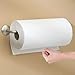 mDesign Metal Wall Mount Paper Towel Holder & Dispenser, Mounts to Walls or Under Cabinets - for Kitchen, Pantry, Utility Room, Laundry and Garage Storage - Holds Jumbo Rolls - Satin