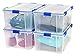 IRIS USA, Inc. WSB-LD Storage Bin, 60 Quart, Clear, 4 Pack, Model:394016