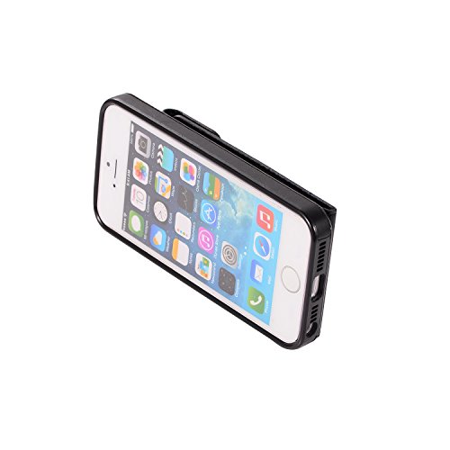 Scheam , iPhone SE 5SE 5 5S Case Wallet Leather, iPhone SE 5SE 5 5S Case with Card Holder and Kickstand, iPhone SE 5SE 5 5S Wallet Case with PU, PU Case Case Compatible with iPhone SE 5SE 5 5S Black - Thumbnail 3