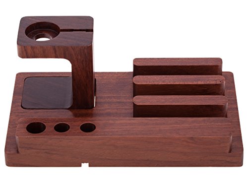 WOWOÂ® Apple Watch Stand,100% Natural Rosewood Rosewood Charge Dock Holder for Apple Watch & Docking Station Cradle Bracket for Ipod Iphone Ipad iphone SE & Other Phones Tablets