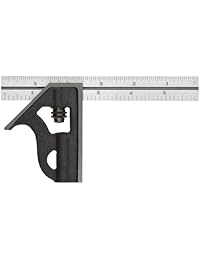 Starrett cabeza cuadrada de hierro fundido de estudiante combinación cuadrado, 4R, tamaño de 6" de graduación con calibración NIST. Certificado con datos, 1