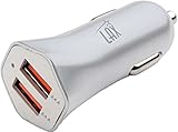 LAX Gadgets 4.8A/24W Dual USB Car Charger[Silver] for iPhone 7 7S 6S Plus 6 Plus 6 5SE 5S 5 5C, Samsung Galaxy S8 S7 S6 Edge, Note 8 4 S5,LG G6 G5 G4,HTC,Nexus 5X 6P,iPad Pro Portable