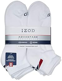 Izod - Calcetines deportivos para hombre (7 unidades)