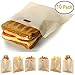 Non-Stick Reusable Toaster Bags (Set of 10) Various Sizes, Create Grilled Cheese Sandwiches in Toaster, Microwave Oven or Grill, Pizza Panini & Garlic Bread