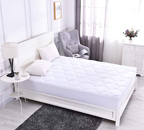 image for Charm heart Mattress Pad Queen Size - Overfilled Cotton Mattress Cover